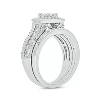 1/3 ct. t.w. Diamond Miracle Plate Bridal Ring Sterling Silver