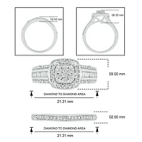 1/3 ct. t.w. Diamond Miracle Plate Bridal Ring Sterling Silver