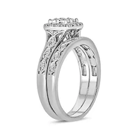 1/ ct. t.w. Diamond Miracle Plate Bridal Ring Sterling Silver