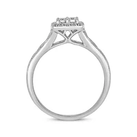 1/ ct. t.w. Diamond Miracle Plate Bridal Ring Sterling Silver