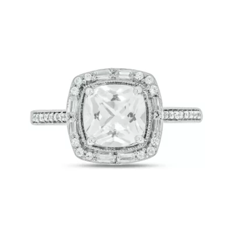 1/5 ct. t.w. Diamond and 1.80 Created White Sapphire Ring Streling Silver