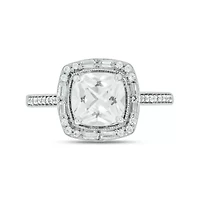 1/5 ct. t.w. Diamond and 1.80 Created White Sapphire Ring Streling Silver