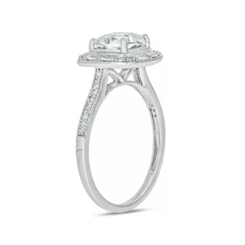 1/5 ct. t.w. Diamond and 1.80 Created White Sapphire Ring Streling Silver