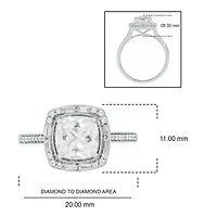 1/5 ct. t.w. Diamond and 1.80 Created White Sapphire Ring Streling Silver