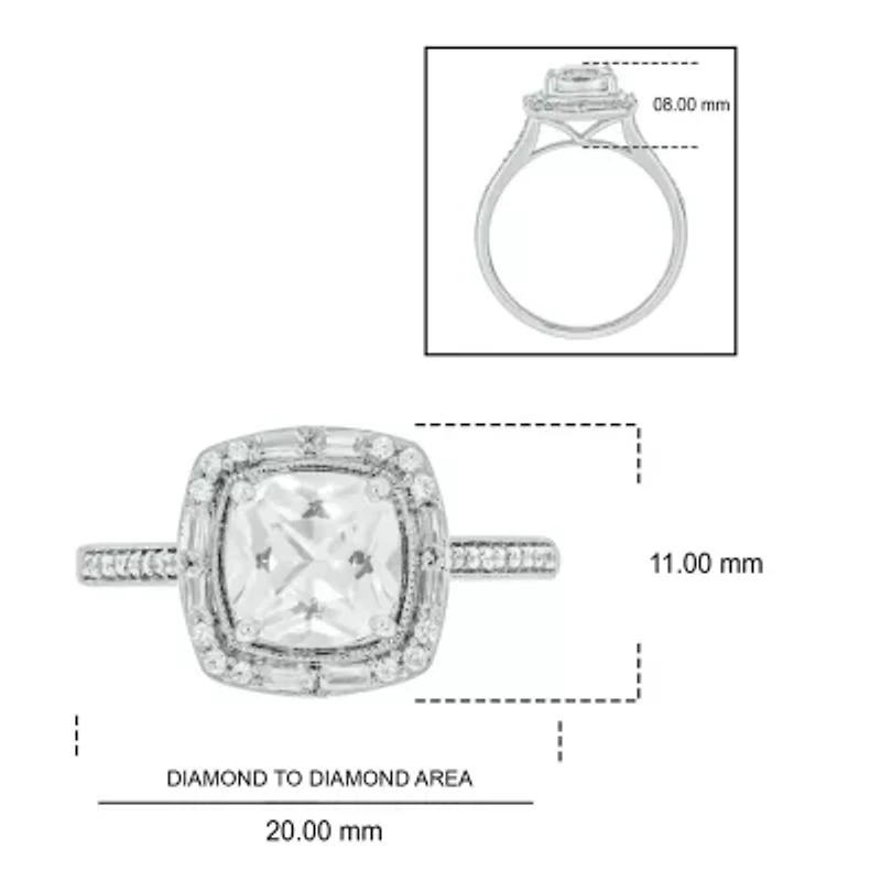 1/5 ct. t.w. Diamond and 1.80 Created White Sapphire Ring Streling Silver