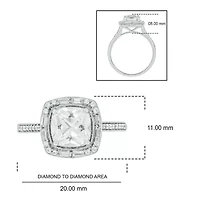 1/5 ct. t.w. Diamond and 1.80 Created White Sapphire Ring Streling Silver