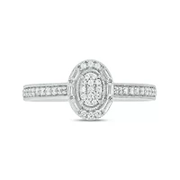 1/4 ct. t.w. Diamond Oval Promise Ring Sterling Silver