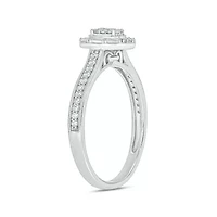 1/4 ct. t.w. Diamond Oval Promise Ring Sterling Silver
