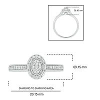 1/4 ct. t.w. Diamond Oval Promise Ring Sterling Silver