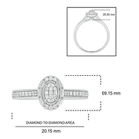 1/4 ct. t.w. Diamond Oval Promise Ring Sterling Silver