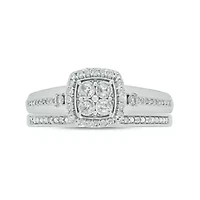 1/3 ct. t.w. Diamond Miracle Plate Bridal Ring Sterling Silver