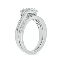 1/3 ct. t.w. Diamond Miracle Plate Bridal Ring Sterling Silver