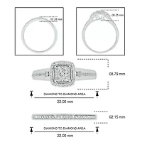 1/3 ct. t.w. Diamond Miracle Plate Bridal Ring Sterling Silver