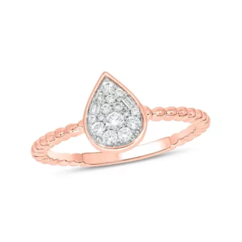 1/5 ct. t.w. Diamond Pear Shape Promise Ring 10K Gold