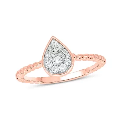 1/5 ct. t.w. Diamond Pear Shape Promise Ring 10K Gold