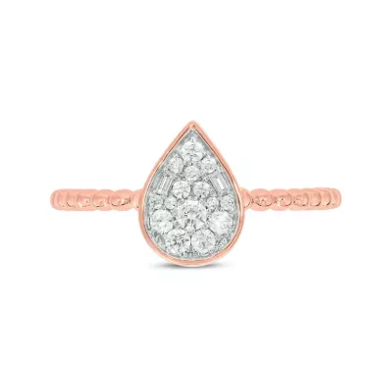1/5 ct. t.w. Diamond Pear Shape Promise Ring 10K Gold