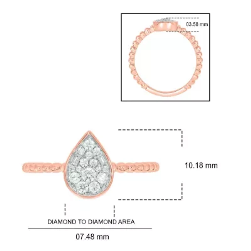 1/5 ct. t.w. Diamond Pear Shape Promise Ring 10K Gold