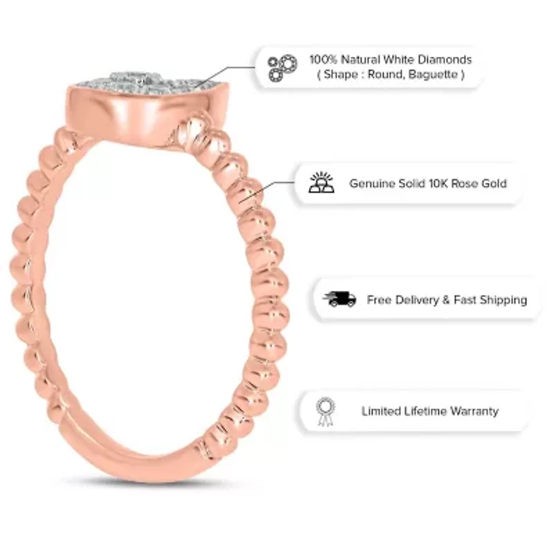 1/5 ct. t.w. Diamond Pear Shape Promise Ring 10K Gold