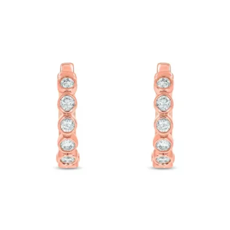 3/8 ct. t.w. Diamond Hoop Earring 10K Gold