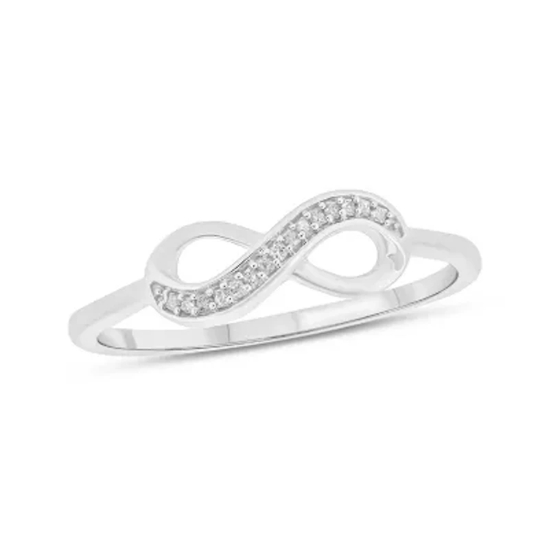 Diamond Accent Infinity Ring 10K White Gold