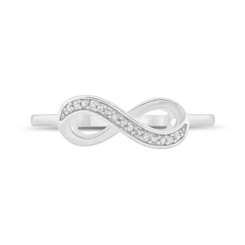 Diamond Accent Infinity Ring 10K White Gold