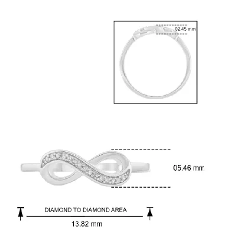Diamond Accent Infinity Ring 10K White Gold
