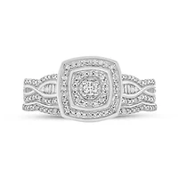 1/4 ct. t.w. Diamond with Miracle Plate Bridal Ring Sterling Silver