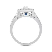 1/4 ct. t.w. Diamond with Miracle Plate Bridal Ring Sterling Silver