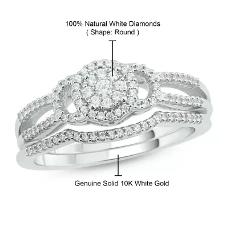 1/3 ct. t.w. Diamond Bridal Ring 10K White Gold