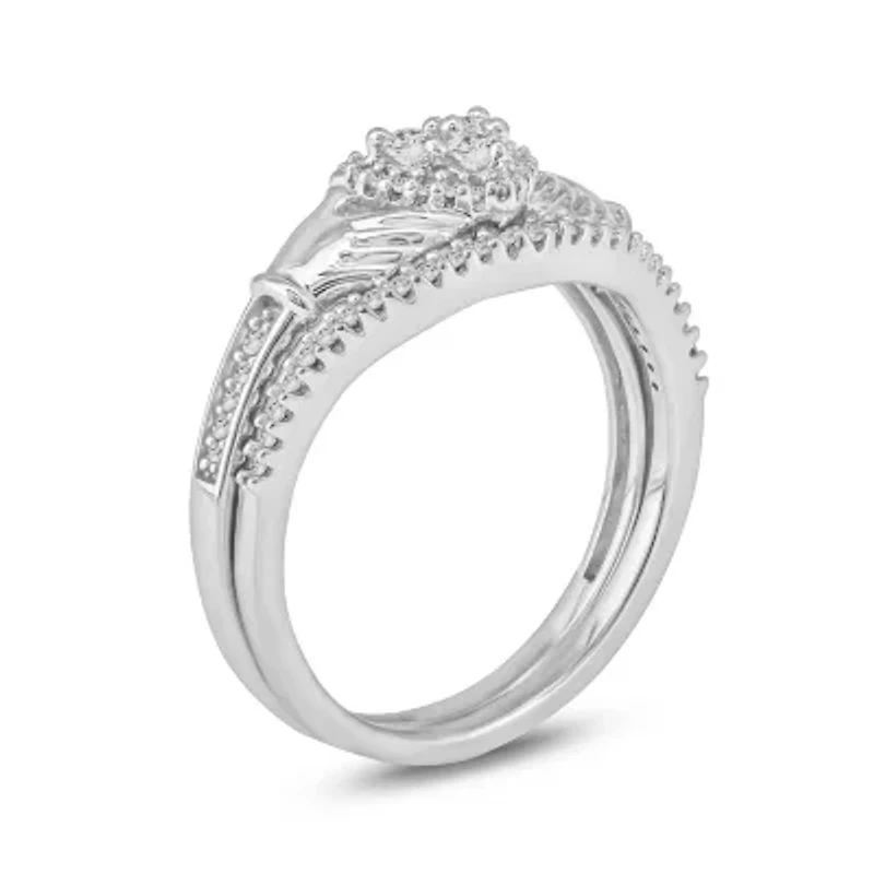 1/3 ct. t.w. Diamond Claddagh Bridal Ring 10K Gold