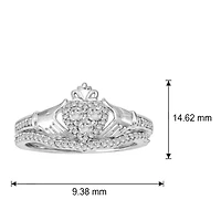 1/3 ct. t.w. Diamond Claddagh Bridal Ring 10K Gold