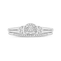 1/4 ct. t.w. Diamond with Miracle Plate Bridal Ring Sterling Silver