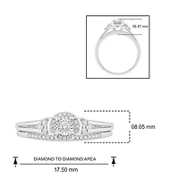 1/4 ct. t.w. Diamond with Miracle Plate Bridal Ring Sterling Silver