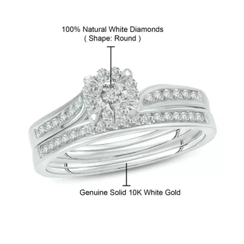 1/2 ct. t.w. Diamond Bridal Ring 10K White Gold