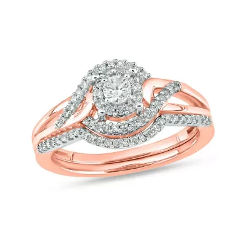1/3 ct. t.w. Diamond Bridal Ring 10K Rose Gold