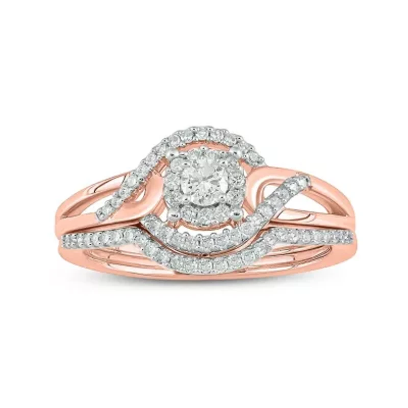 1/3 ct. t.w. Diamond Bridal Ring 10K Rose Gold