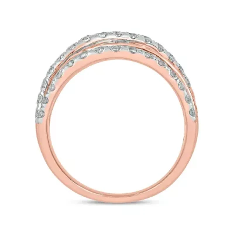 2.0 ct.t.w White Diamond Criss Cross Ring 14K Gold