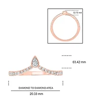 1/4 ct.t.w White Diamond Chevron Anniversary Ring  14K Gold