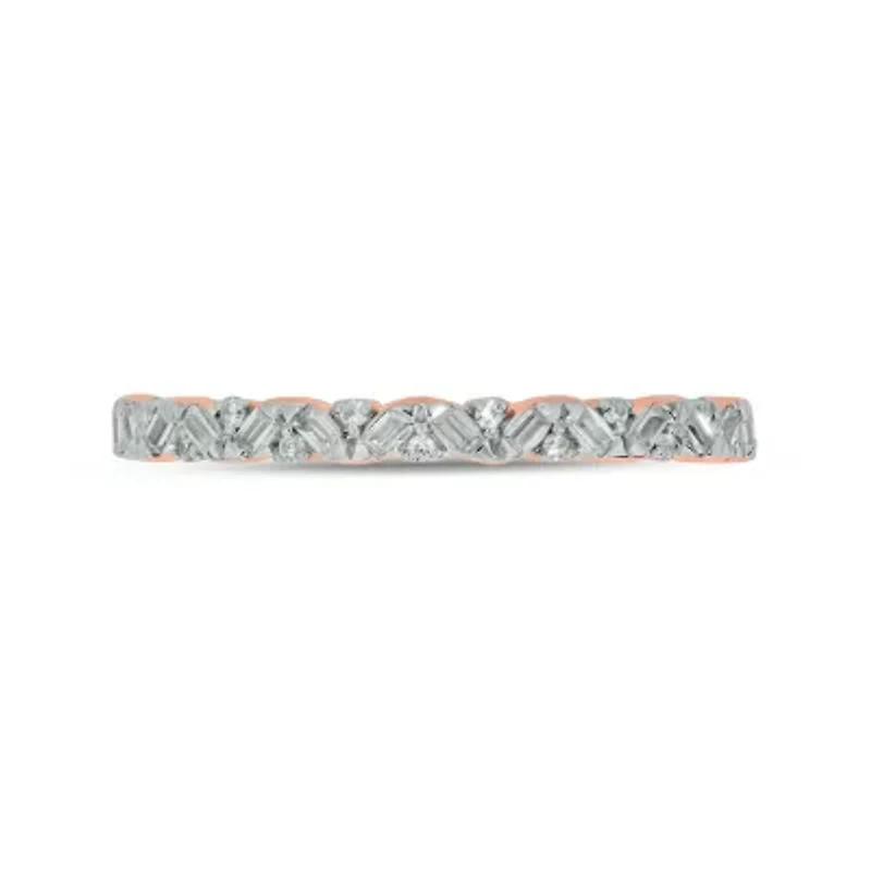 1/5 ct.t.w White Diamond Studded Anniversary Ring  14K Gold
