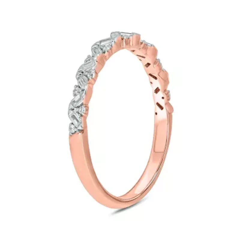 1/5 ct.t.w White Diamond Studded Anniversary Ring  14K Gold