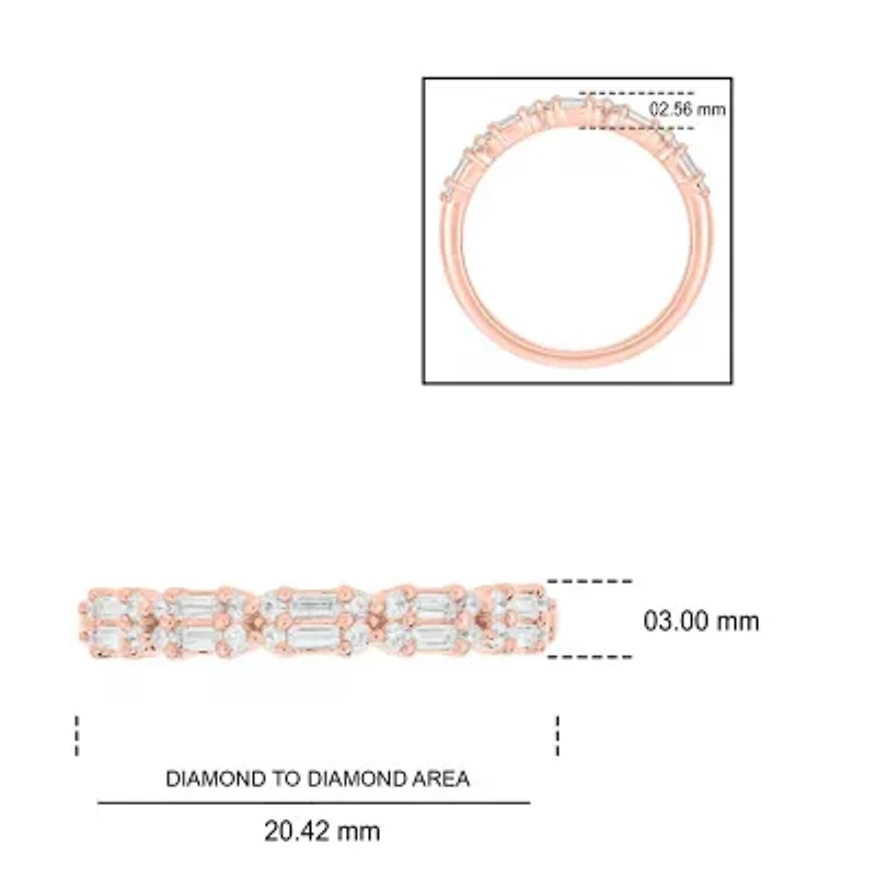 1/3 ct.t.w White Diamond Studded Anniversary Band 10K Gold