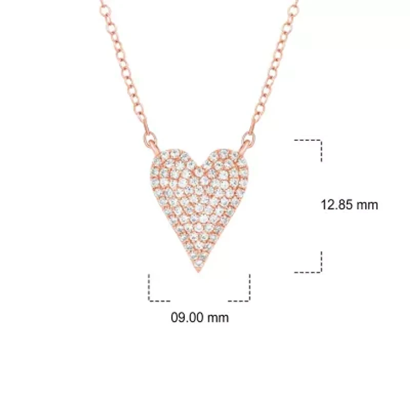 1/4 ct. t.w White Diamond Heart Shape Pendant Necklace 10K Gold