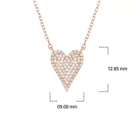 1/4 ct. t.w White Diamond Heart Shape Pendant Necklace 10K Gold