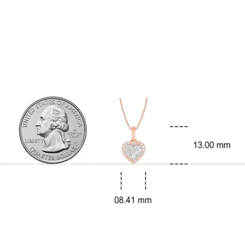 1/6 ct. t.w White Diamond Studded Heart Pendant 10K Gold