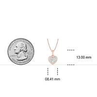 1/6 ct. t.w White Diamond Studded Heart Pendant 10K Gold