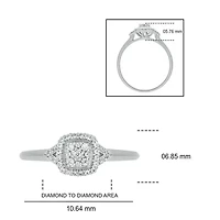 1/6 ct.t.w White Natrual Diamond Cluster Promise Ring Sterling Silver