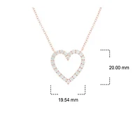 1.0 ct. t.w Natrual White Diamond Open Heart Pendant Necklace 14K Gold