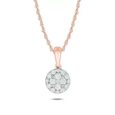 1/2 ct. t.w Natrual White Diamond Solitaire Round Pendant Necklace 10K Gold