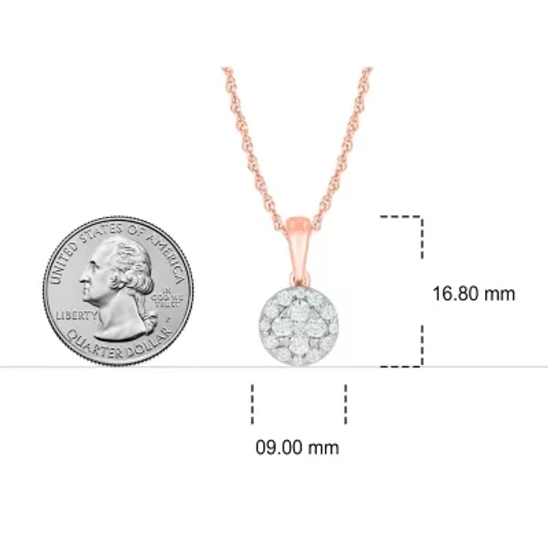 1/2 ct. t.w Natrual White Diamond Solitaire Round Pendant Necklace 10K Gold