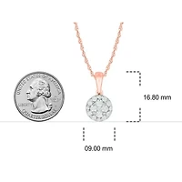 1/2 ct. t.w Natrual White Diamond Solitaire Round Pendant Necklace 10K Gold